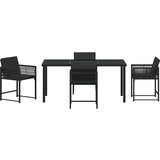 vidaXL Vrtni set za objed 5 pcs Crna poliratan | shoptok.hr