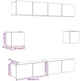  6-dijelni zidni set TV ormarić konstruirano drvo | shoptok.hr