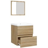  Kupaonski ormarić s umivaonikom i ogledalom boja hrasta sonome | shoptok.hr