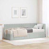  Kutni krevetni okvir s madracem 2 kom. Svjetlosiva 80 x 200 cm | shoptok.hr
