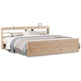  Posteljni okvir z vzglavjem 200x200 cm trdna borovina, (21311212) | Shoptok.si
