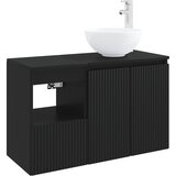  Set namještaja za kupaonicu 2 kom. Crna Konstruirano drvo | shoptok.hr