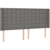  Uzglavlje s ušima tamnosivo 203x16x118/128 cm od tkanine | shoptok.hr