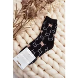 Kesi Warm cotton socks with teddy bears, black