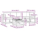  Set vanjskih sofa 6 pcs Bijela i antracit Čvrsto drvo akacije | shoptok.hr