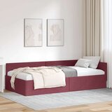 vidaXL Kutni okvir kreveta s uzglavljem boja crnog vina 90 x 200 cm | shoptok.hr