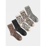Sinsay Čarape s pamukom i leopard uzorkom 5 kom | shoptok.hr