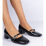 Gemre Black elegant pumps adorned with rhinestones Elifat | Shoptok.si