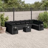  11-dijelni set vrtnih sofa od poliratana s jastucima crni | shoptok.hr