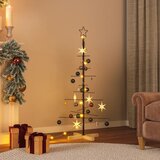  Metalno božićno drvce s drvenom bazom crno 120 cm | Eponuda.com