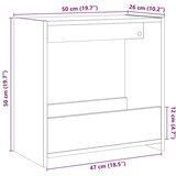 vidaXL Stranska mizica artisan hrast 50x26x50 cm inženirski les | Shoptok.si