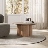 MOME Okrogla klubska mizica v hrastovem dekorju v naravni barvi ø 80 cm Lua – | Shoptok.si