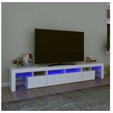 vidaXL TV omarica z LED lučkami bela 230x36,5x40 cm | Shoptok.si