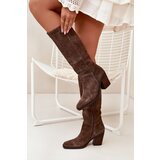 Zazoo Suede Knee High Boots With Zip Brown Lissara | ePonuda.com