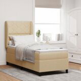 Box Spring Krevet s Dušekom - Krem 80x200 cm Tkanina | shoptok.hr