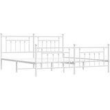 Metalni okvir kreveta uzglavlje i podnožje bijeli 200x200 cm | shoptok.hr