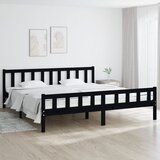  Okvir za krevet od masivnog drva crni 160 x 200 cm | Shoptok.si