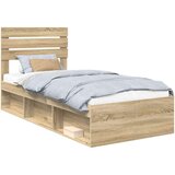  Okvir za krevet s uzglavljem Sonoma hrast 75 x 190 cm | shoptok.hr