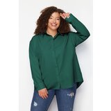 Trendyol curve Emerald Green Woven Plus Size Shirt