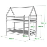 Molarem Home Drveni dječji krevet na kat Domek - bijeli - 200x90 cm - Dodatni krevet | shoptok.hr