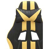  Igraća stolica od umjetne kože s osloncem za noge Crna i zlatna | shoptok.hr