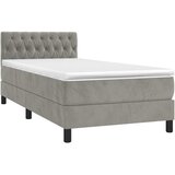  box spring s madracem LED svjetlosivi 100x200 cm baršun | shoptok.hr