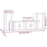  4-dijelni set TV ormarića boja smeđeg hrasta konstruirano drvo | shoptok.hr