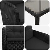 Vanjski set za objedovanje 7 pcs Crna 190 x 90 x 75 cm | shoptok.hr