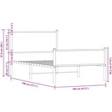 Metalni okvir kreveta bez madraca smeđi hrast 100x190 cm | shoptok.hr
