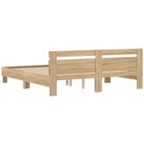  Okvir za krevet s uzglavljem boja hrasta 160x200 cm drveni | shoptok.hr