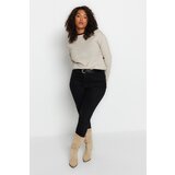 Trendyol Curve Beige Stripe Detailed Knitwear Sweater Cene