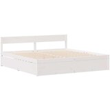 vidaXL Posteljni okvir brez vzmetnice bel 200x200 cm trdna borovina | Shoptok.si
