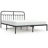 The Living Store Kovinski posteljni okvir z vzglavjem črn 183x213 cm - Posteljni Okvir, (21503796) | Shoptok.si