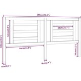  Posteljno vzglavje belo 186x4x100 cm trdna borovina, (20644307) | Shoptok.si