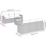  7-dijelni set vrtnih sofa svjetlosivi od poliratana | shoptok.hr