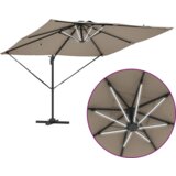  Cantilever Roma Sjenilo s LED-ima - Taupe (286 x 285 x 270 cm) - Aluminiij | shoptok.hr
