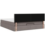 vidaXL Otomanski krevet s madracem i LED smeđesivi 160x200cm tkanine | shoptok.hr