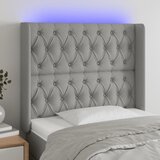  LED uzglavlje svjetlosivo 93 x 16 x 118/128 cm od tkanine | shoptok.hr
