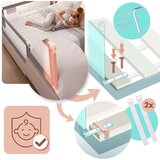 Nukido zaštitna ograda za krevet, sigurnosna vrata, brava, 160 cm, NK-227, siva | shoptok.hr
