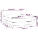  Krevet s oprugama i madracem ružičasti 160x210 cm baršunasti | shoptok.hr