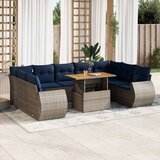 vidaXL 10-dijelni set vrtnih sofa od poliratana s jastucima sivi | shoptok.hr