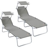 Ležaljka 2 pcs Siva 58 x 188 x 77cm Poliester | Eponuda.ba