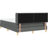 vidaXL Boks vzmetnica s prevleko Temno siva 160x200 cm Tkanina, Vzglavje s črtami Temno sivo 160 cm Tkanina | Shoptok.si