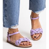 Gemre Purple sandals decorated with rhinestones Giada | Shoptok.si