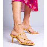 Gemre Yellow elegant heeled flip-flops Kapilon | shoptok.hr