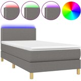  Box spring postelja z vzmetnico LED temno siva 90x200 cm blago, (20724100) | Shoptok.si