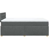 vidaXL Box spring postelja z vzmetnico temno siva 120x200 cm blago | Shoptok.si