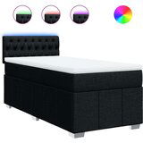 vidaXL Box spring postelja z vzmetnico črn 90x190 cm blago | Shoptok.si