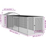  Kavez za kokoši s igralištem svjetlosivi 117x405x123 cm čelični | shoptok.hr