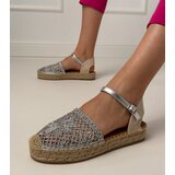D/CEO Silver perforated espadrille sandals Santos | shoptok.hr